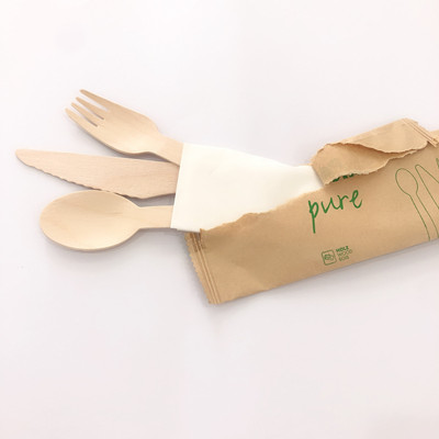 BambooMake.cn Wooden Cutlery Set(wooden knife, wooden fork, wooden spoon)