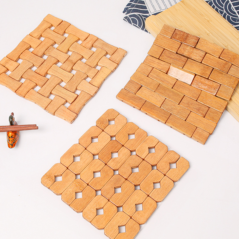 BambooMake.cn Woven Patchwork Bamboo Placemats and Coasters