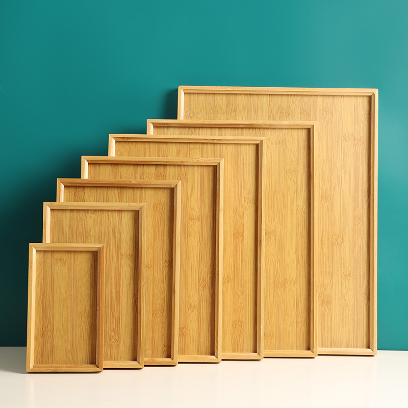 BambooMake.cn bamboo square serving tray, without handles
