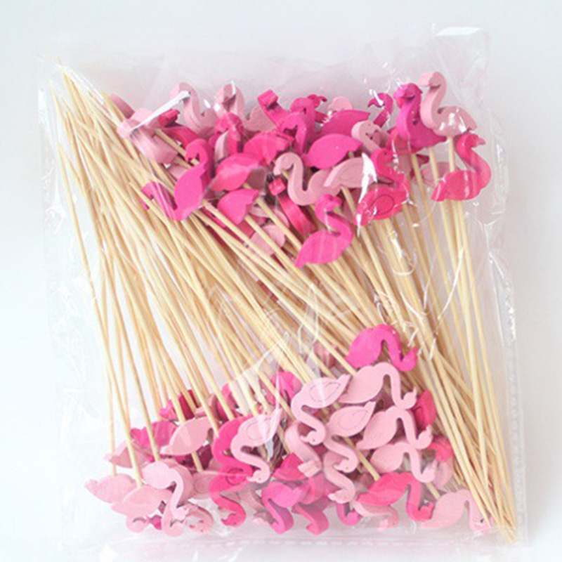 BambooMake.cn, 100 pieces/pack, two-color flamingo (three colors randomly distributed), disposable f