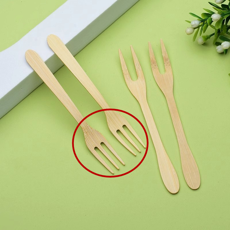BambooMake.cn Mini bamboo fruit fork, 3 tines