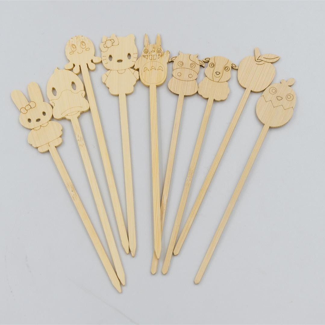BambooMake.cn Bamboo Animal Fruit Picks