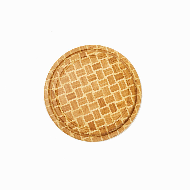 BambooMake.cn Round Natural Spliced Bamboo Cutting Board