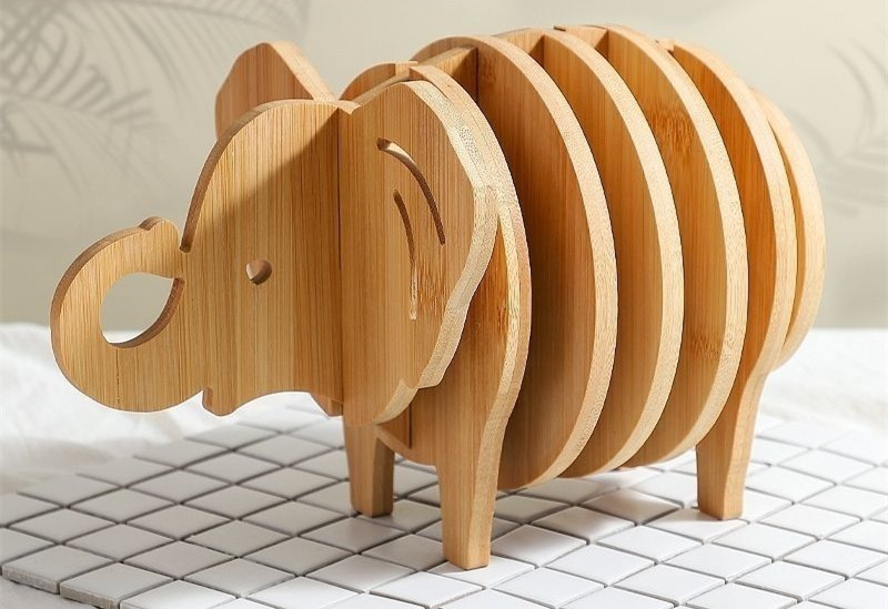 BambooMake.cn Elephant Bamboo Coasters