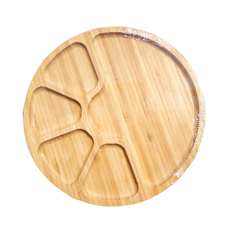BambooMake.cn Bamboo Round Five-Compartment Food Tray